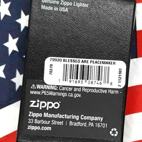 Blessed Are The Peacemakers Zippo Lighter - Black Matte 79220 - Picture 5 of 5
